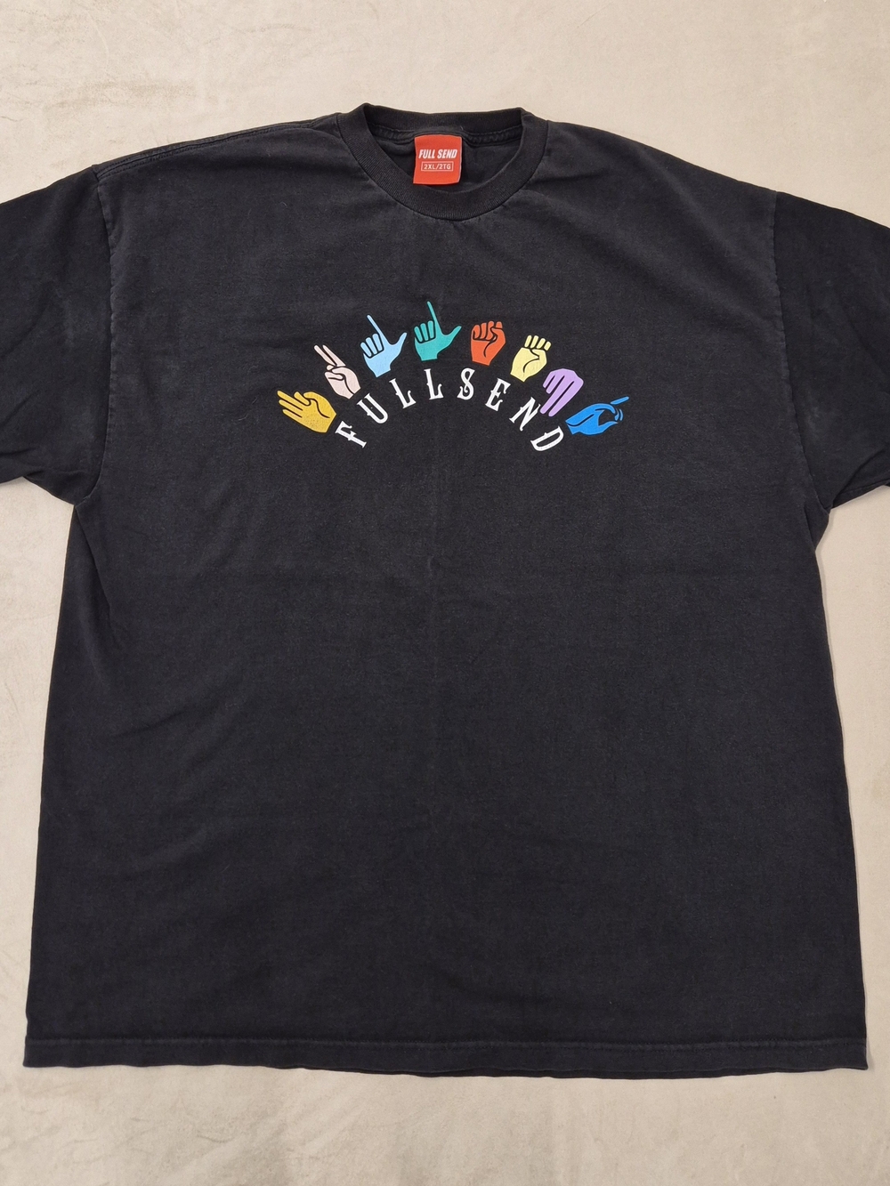 Full Send Men's Black Graphic Tee Sign Language 2XL Nelk Boys